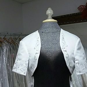 White Satin Bridal Bolero by PC Marys